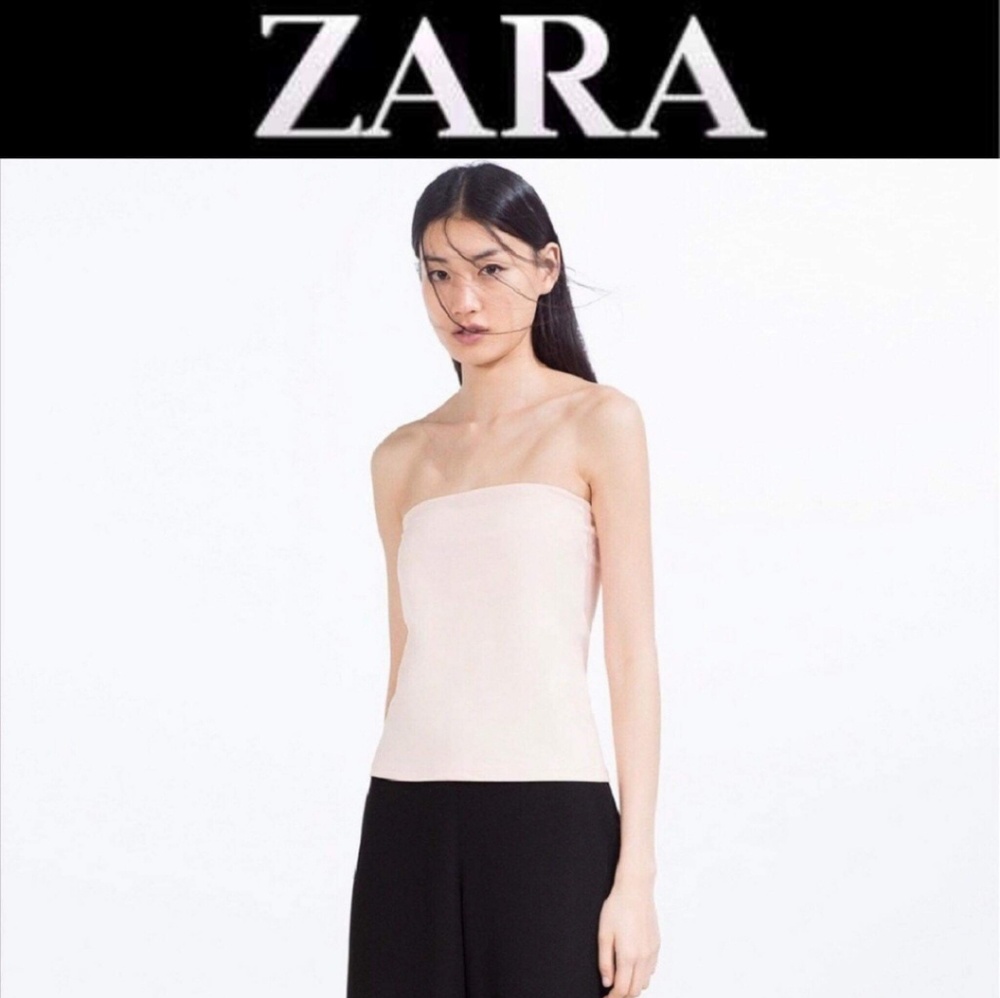Zara BW Collection Peach Tube Top Size M NWT